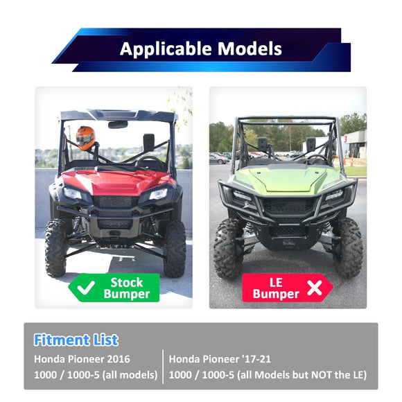 2016 - 2021 Honda Pioneer 1000/1000 - 5 Front Trailer Towing Hitch 2" Receiver & Shackle Hitch Receiver - WeiSen - 80107014+70304017