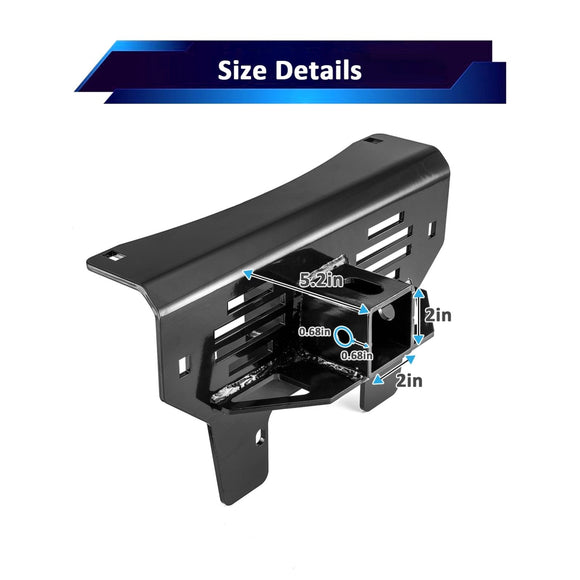 2016 - 2021 Honda Pioneer 1000/1000 - 5 Front Trailer Towing Hitch 2" Receiver & Shackle Hitch Receiver - WeiSen - 80107014+70304017