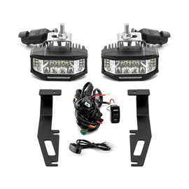 2016 - 2022 Honda Ridgeline/Passport/Pilot/Odyssey White&Amber Strobe 3.5 Inch LED Hood Hinge Ditch Light Pods w/ Wiring Harness Kit - WeiSen - 70104044+70201013