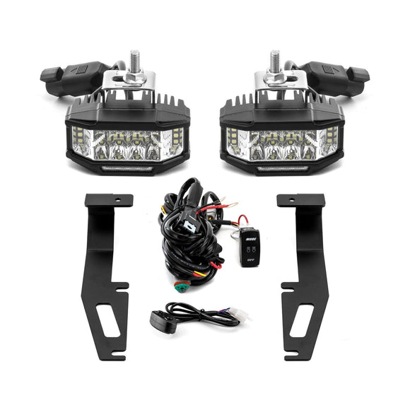 2016 - 2022 Honda Ridgeline/Passport/Pilot/Odyssey White&Amber Strobe 3.5 Inch LED Hood Hinge Ditch Light Pods w/ Wiring Harness Kit - WeiSen - 70104044+70201013