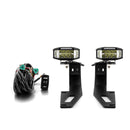 2016 - 2022 Honda Ridgeline/Passport/Pilot/Odyssey White&Amber Strobe 3.5 Inch LED Hood Hinge Ditch Light Pods w/ Wiring Harness Kit - WeiSen - 70104044+70201013