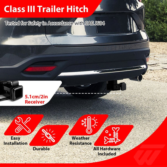 2016 - 2023 Mazda CX - 9 Heavy - Duty Steel Class 3 Trailer Hitch 2" Receiver - WeiSen - 70108033