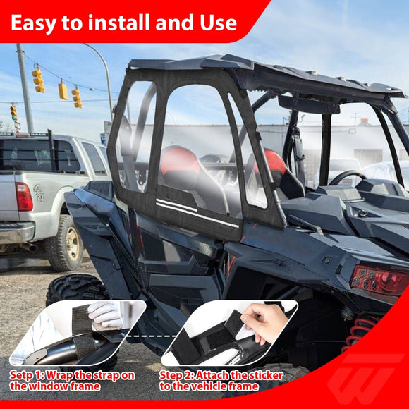 2016 - 2023 Polaris RZR XP 1000 / XP Turbo UTV Soft Window Enclosures Upper Door Set Kit - WeiSen - 80307023