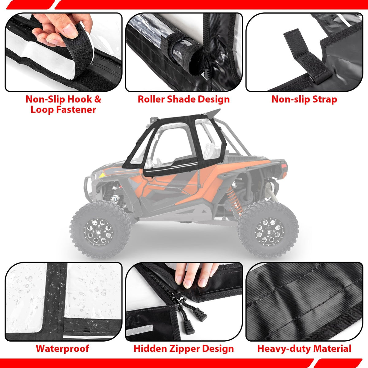 2016-2023 Polaris RZR XP 1000 / XP Turbo UTV Soft Window Enclosures Up ...