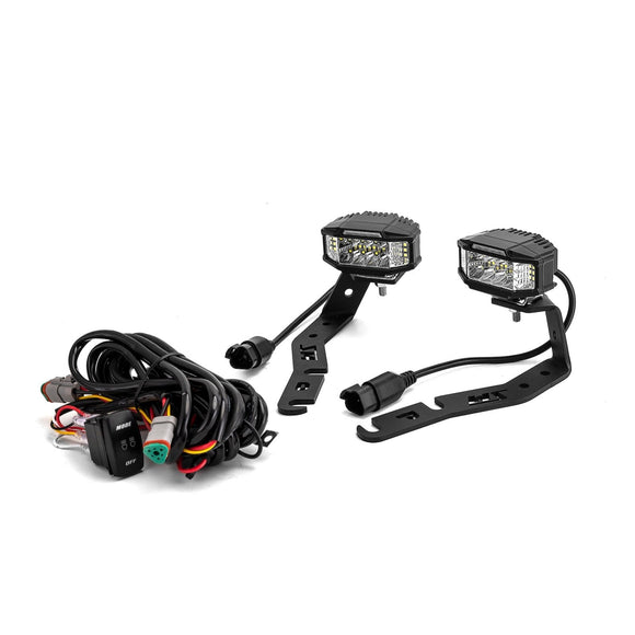 2016 - 2023 Toyota Tacoma White&Amber Strobe 3.5 Inch LED Light Pods w/ Wiring Harness Kit - WeiSen - 70104002+70201013