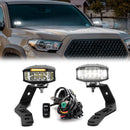 2016 - 2023 Toyota Tacoma White&Amber Strobe 3.5 Inch LED Light Pods w/ Wiring Harness Kit - WeiSen - 70104002+70201013