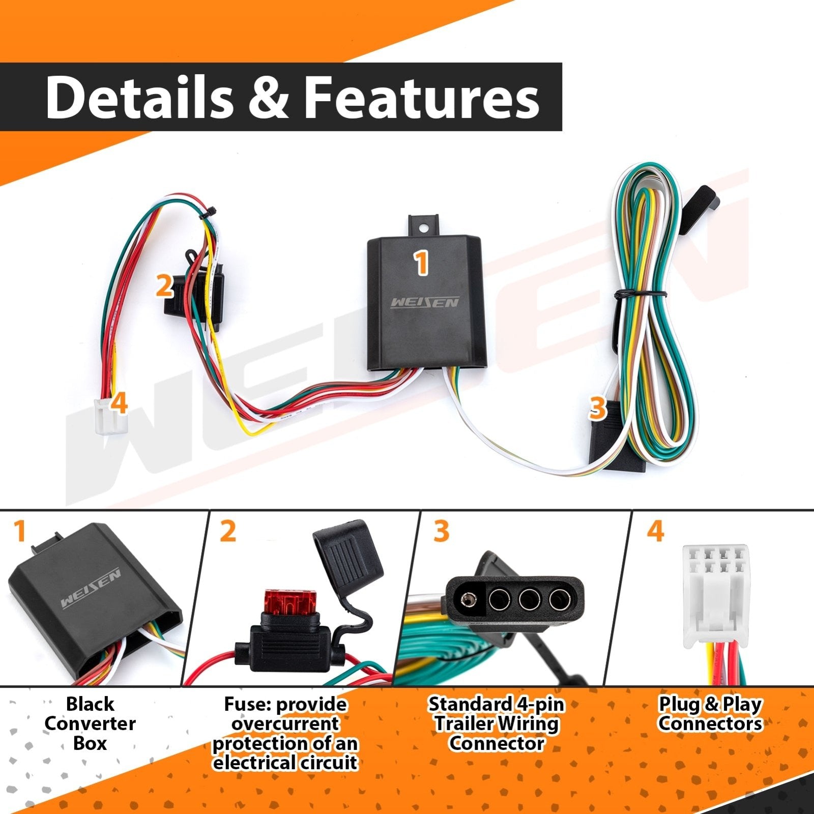 2016 - 2024 2nd Gen Mazda CX - 9 ALL Plug&Play Vehicle - Side 4 - Pin Trailer Wiring Harness - Weisen