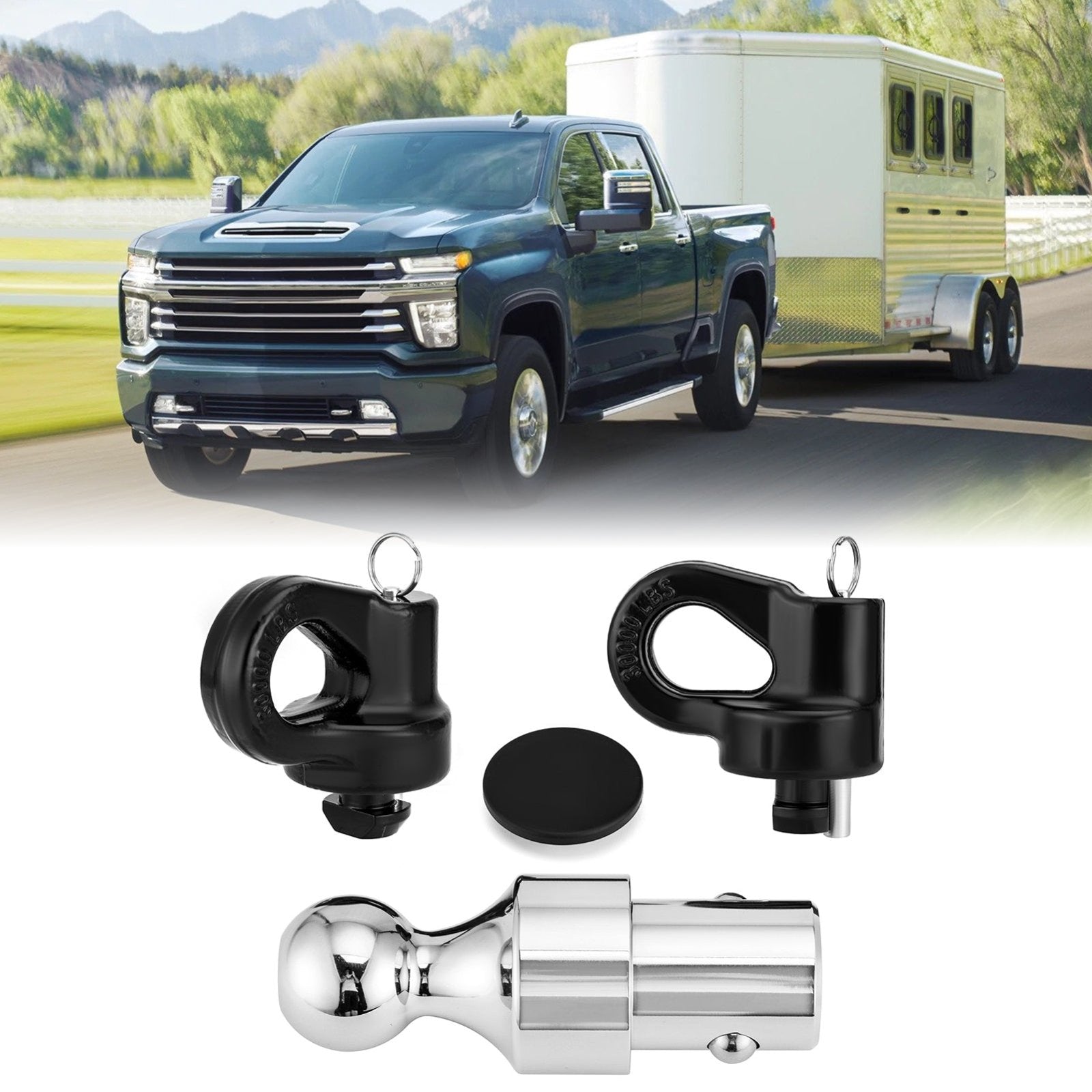 2016 - 2025 Chevrolet Silverado 2500HD 3500HD | Nissan Titan XD Puck Puck System Gooseneck Hitch 2 - 5/16 - In Gooseneck Ball Kit - WeiSen - 70304028