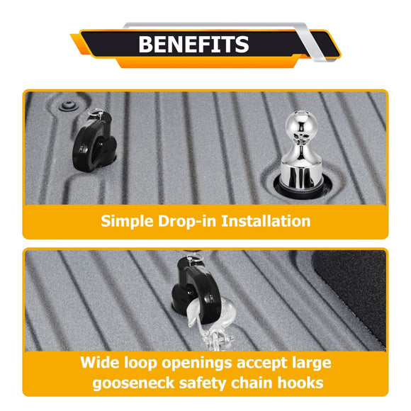 2016 - 2024 F - 250/350/450 Super Duty | Nissan Titan XD Puck Puck System Gooseneck Hitch 2 - 5/16 - In Gooseneck Ball Kit - WeiSen - 70304029