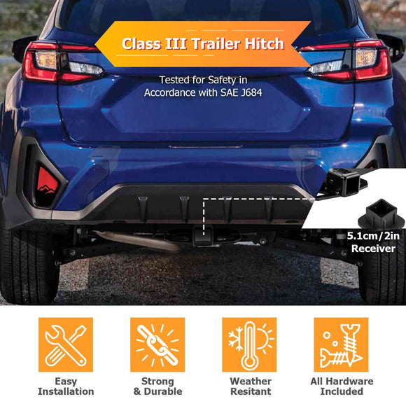 2016 - 2025 Subaru Crosstrek Hybrid & 2018 - 2024 Impreza Wagon Heavy - Duty Steel Class 3 Trailer Hitch 2" Receiver - WeiSen - 70108015