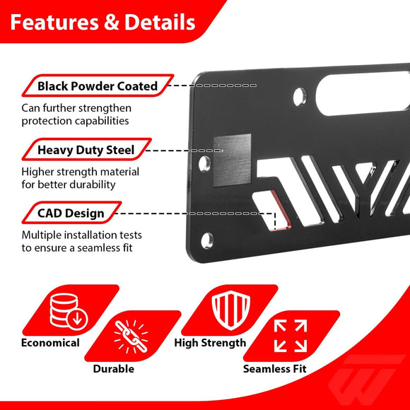 2016 - 2025 Yamaha YXZ UTV Reinforced Steel Front Winch Mounting Plate - WeiSen - 80106044
