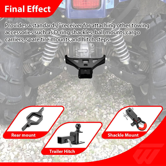 2016 - 2026 Yamaha GRIZZLY EPS & KODIAK 700/ 700 EPS Heavy - Duty Steel Rear 2" Receiver Trailer Hitch - WeiSen - 80107034