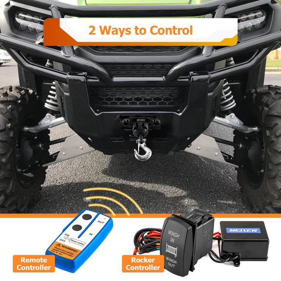 2016+ Honda Pioneer 1000/1000 - 5 All Models UTV ATV 4500lb 12V Electric Winch Kit - WeiSen - 80310029