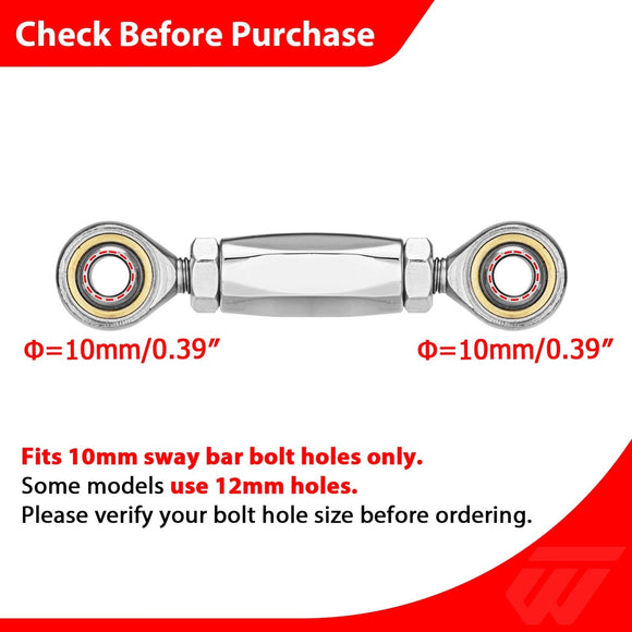 2017-2018 Can Am Maverick X3 Aluminum Front Sway Bar Stabilizer Links - WeiSen - 80402001
