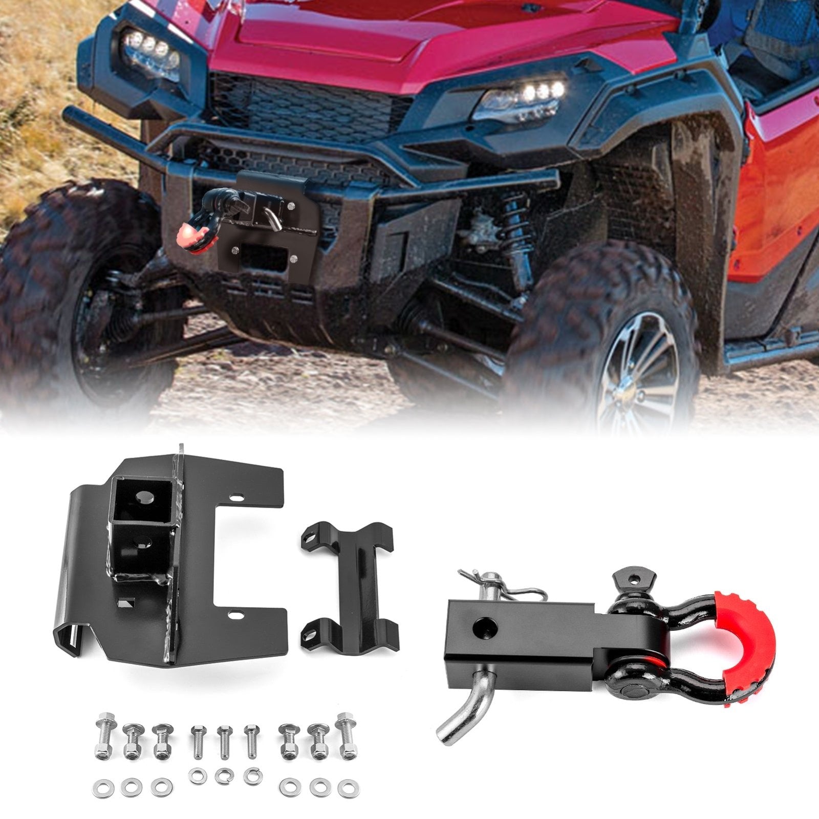 2017 - 2021 Honda Pioneer 1000 LE / 1000 - 5 LE 2inch Front Receiver Hitch & Shackle Hitch Receiver - Weisen