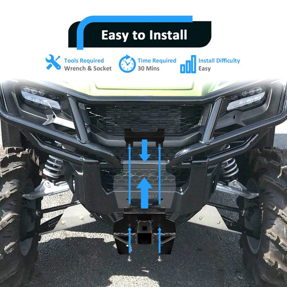 2017 - 2021 Honda Pioneer 1000 LE / 1000 - 5 LE 2inch Front Receiver Hitch & Shackle Hitch Receiver - WeiSen - 80107013+70304017