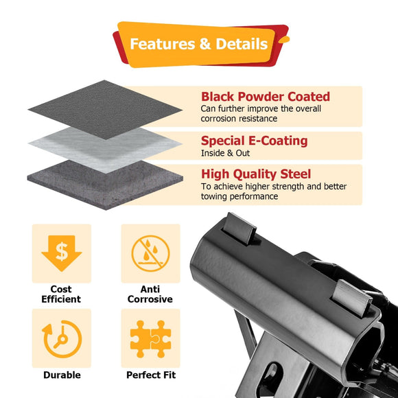 2017 - 2021 Honda Pioneer 1000 LE / 1000 - 5 LE Front Adjustable Trailer Hitch Ball Mount Receiver Kit - WeiSen - 80107013+70304025