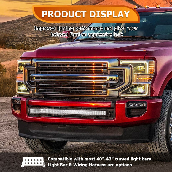 2017 - 2022 Ford Superduty F250 F350 Steel Front Bumper Curved 40" - 42” Light Bar Mounting Bracket - WeiSen - 70102061