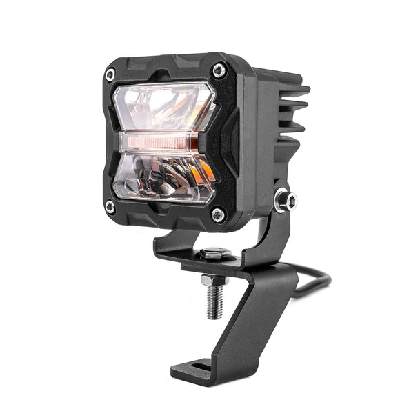 2017 - 2023 Ford F - 150 /F150 Raptor Hood Hinge 3" White & Amber Strobe LED Ditch Light Pod Kit - WeiSen - 70104014+70201007