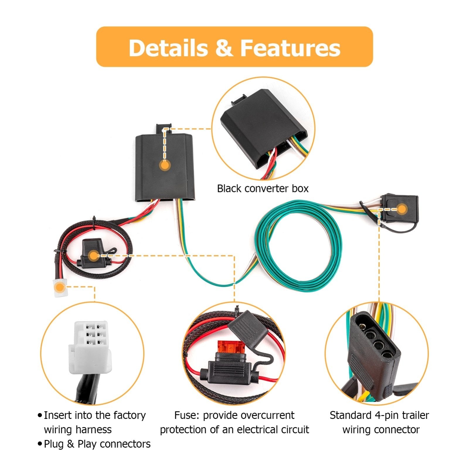 2017 - 2024 5th 6th Gen Honda CR - V AWD Vehicle - Side 4 - Pin Trailer Wiring Harness Kit - Weisen