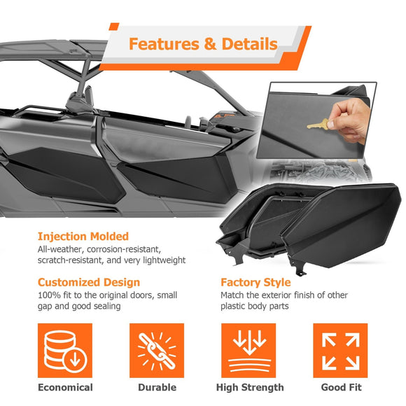 2017 - 2024 Can - Am Maverick X3 4 Doors Front & Rear Lower Half Door | Injection Molded & Steel Frame - WeiSen - 80307013