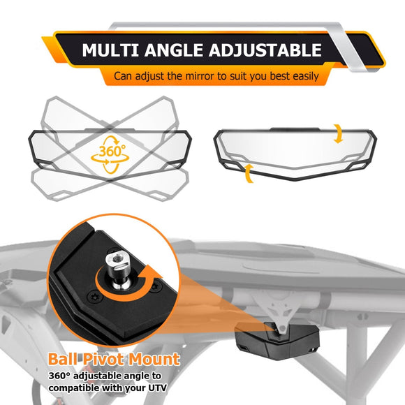 2017 - 2024 Can Am Maverick X3 / Max Off - Road High Definition Center Rear View Mirror - WeiSen - 80301046