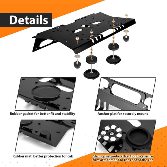 2017 - 2024 Ford F - 150/F - 250/F - 350/F - 450/F - 550 Heavy Duty Steel Magnetic Light Bar Cab Mounting Bracket - WeiSen - 70105006