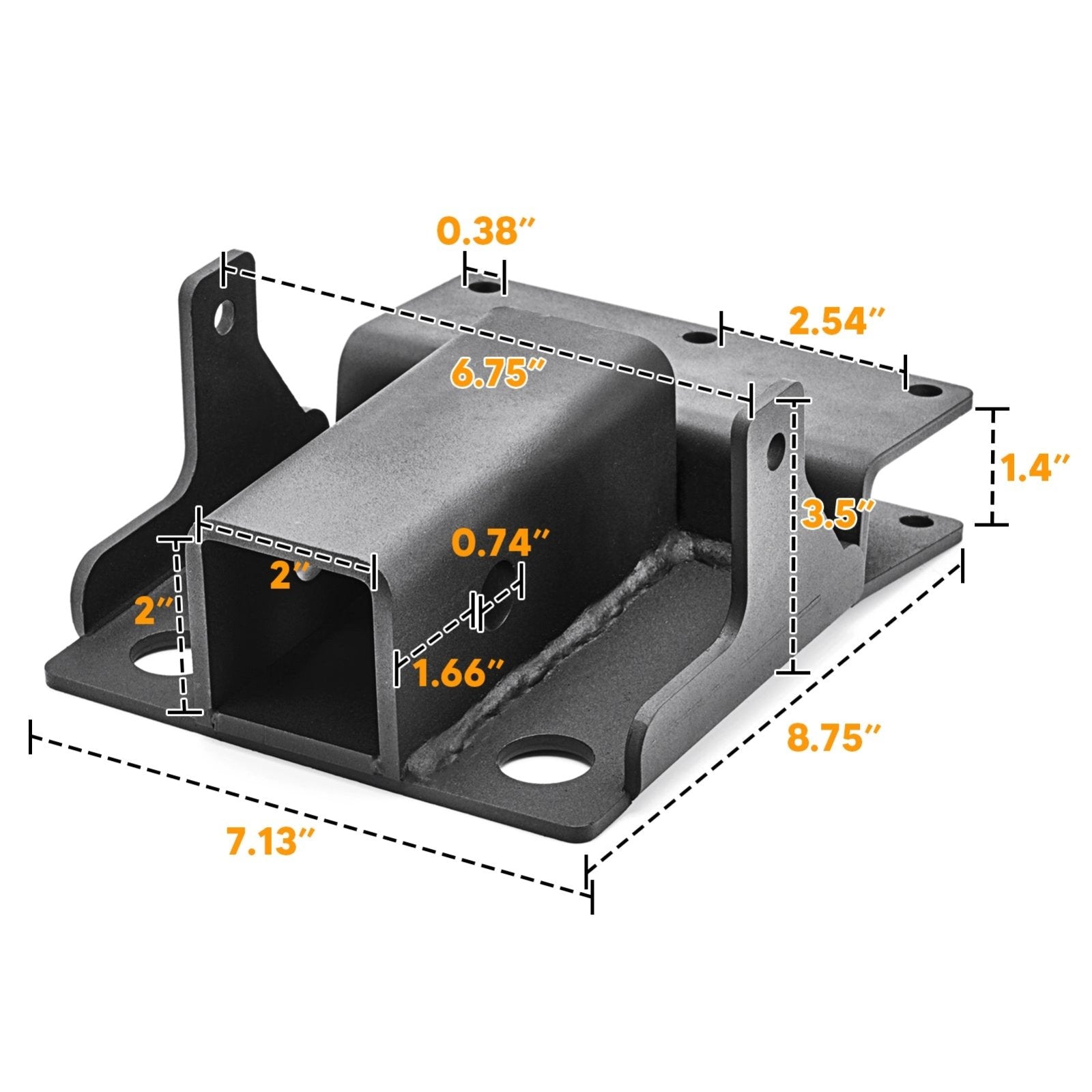 2017 - 2024 Kawasaki Mule SX & 2007 - 2016 Mule 610 600 Rear Adjustable Trailer Hitch Ball Mount Receiver Kit - Weisen