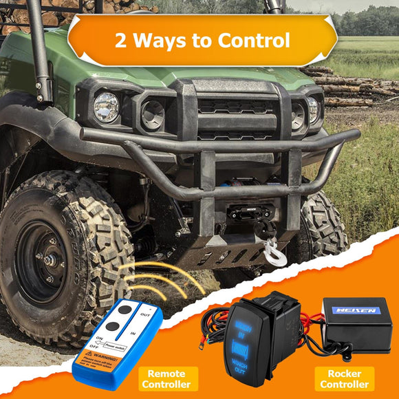2017 - 2024 Kawasaki Mule SX UTV ATV Remote Control 4500lb 12V Electric Winch Kit - WeiSen - 80310043