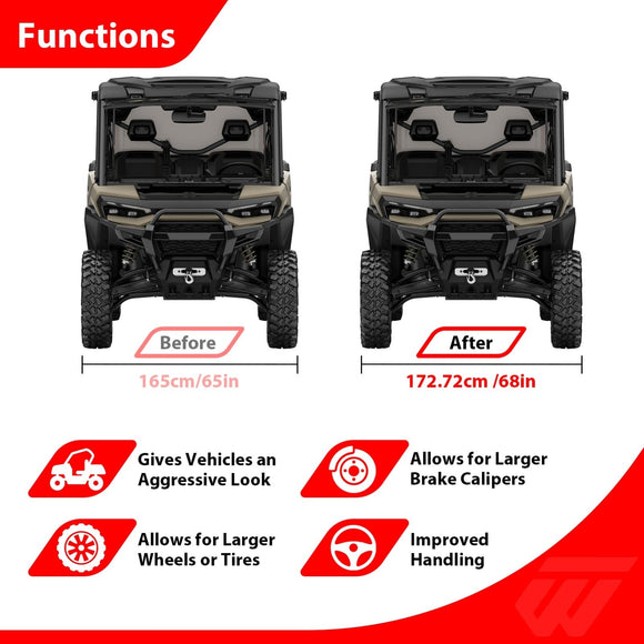 2017 - 2025 Can - Am Maverick X3 / Max 2pcs 6061 Aluminum 1.5" Wheel Spacer Adapter - WeiSen - 80403026