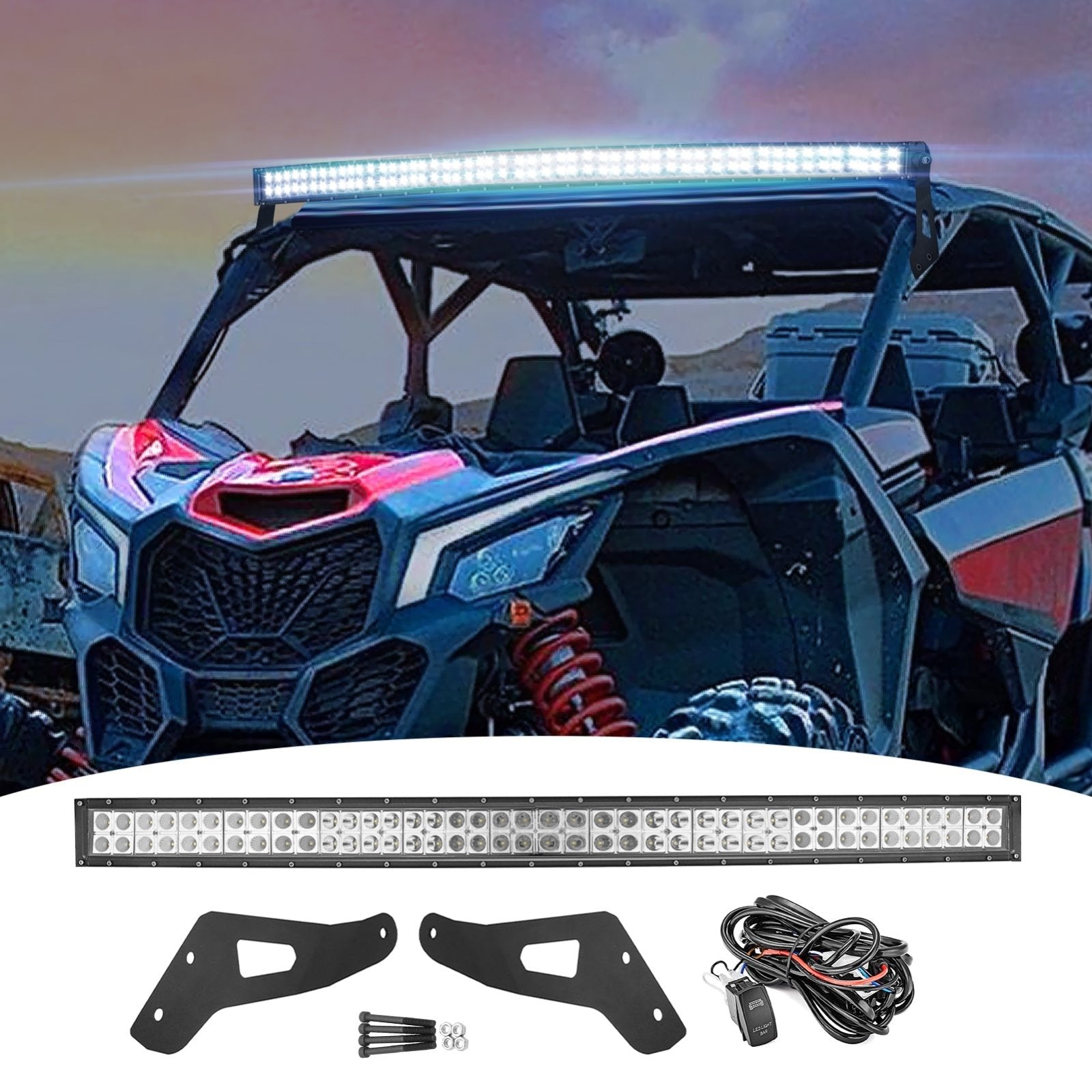Eyourlife 52'' Curved Led Light Bar 300W Led Fog Driving Lights Flood Eyourlife 52'' Curved Led Light Bar 300W Led Fog Driving Lights Flood