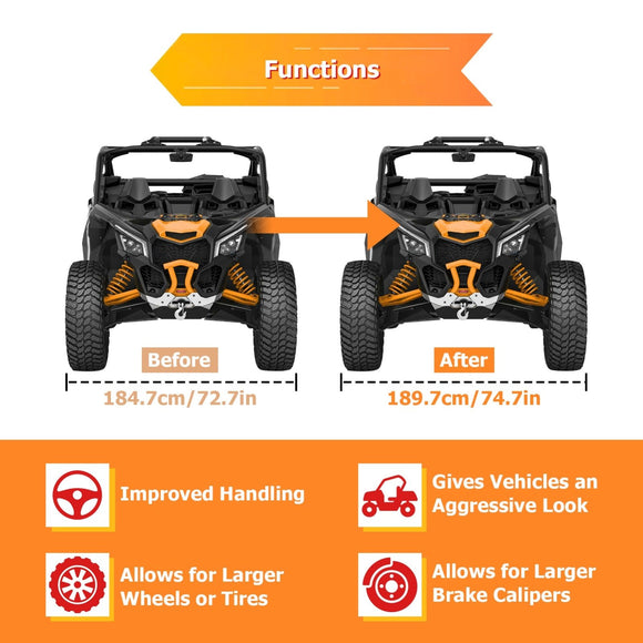 2017 - 2025 Can - Am Maverick X3/Max 2pcs Aluminum 1" Wheel Spacer Adapter - WeiSen - 80403025