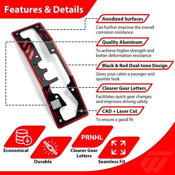 2017 - 2025 Can - Am Maverick X3/X3 Max Red Black Dual - Tone Aluminum UTV Shift Plate - WeiSen - 80312006