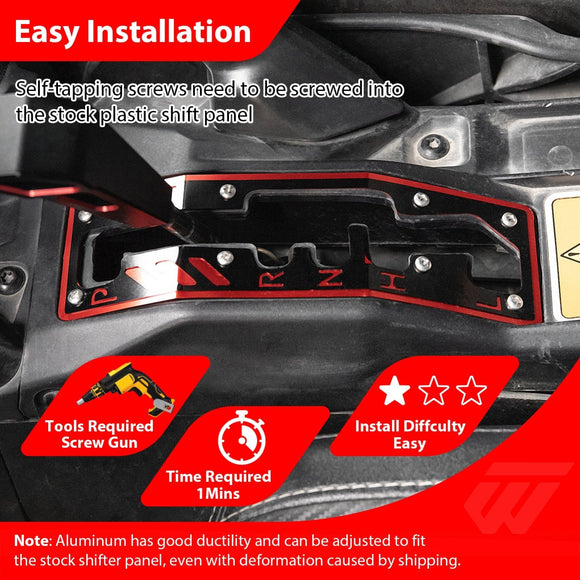 2017 - 2025 Can - Am Maverick X3/X3 Max Red Black Dual - Tone Aluminum UTV Shift Plate - WeiSen - 80312006