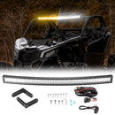 2017 - 2025 Can Am Maverick X3/X3 Max Spot Flood Amber White Strobe 42" Curved 240w LED Light Bar - WeiSen - 80101012+70202020