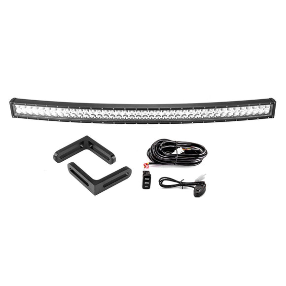 2017 - 2025 Can Am Maverick X3/X3 Max Spot Flood Amber White Strobe 42" Curved 240w LED Light Bar - WeiSen - 80101012+70202020
