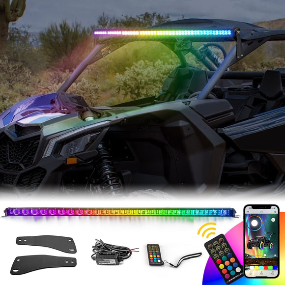 2017 - 2025 Can Am Maverick X3/X3 Max Spot&Flood LED Chasing 50inch RGBW LED Light Bar Kit - Weisen - 80101006+70202016