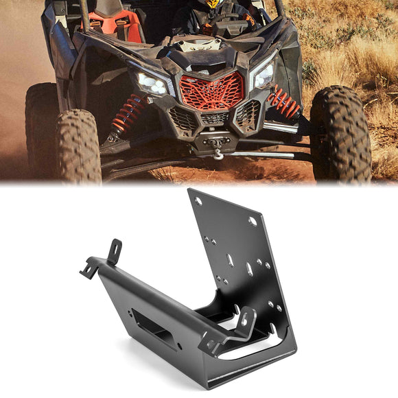 2017 - 2025 Can - Am Maverick X3/X3 Max Steel No Drill Front Winch Mounting Plate - WeiSen - 80106043