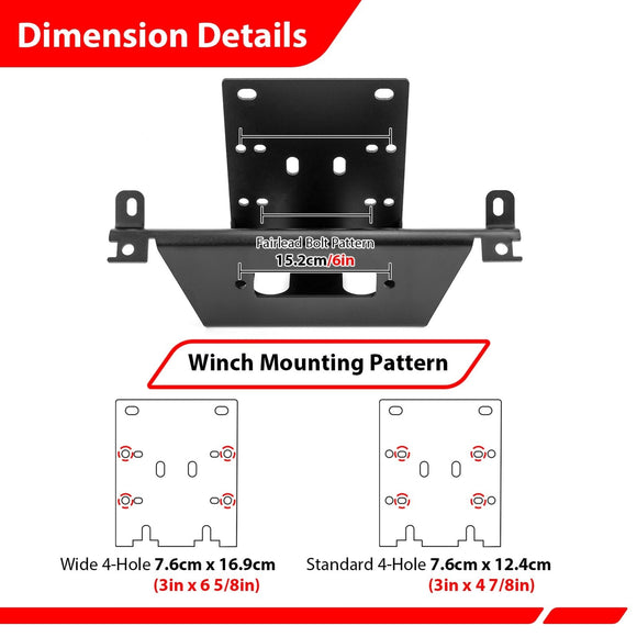 2017 - 2025 Can - Am Maverick X3/X3 Max Steel No Drill Front Winch Mounting Plate - WeiSen - 80106043