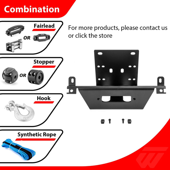2017 - 2025 Can - Am Maverick X3/X3 Max Steel No Drill Front Winch Mounting Plate - WeiSen - 80106043