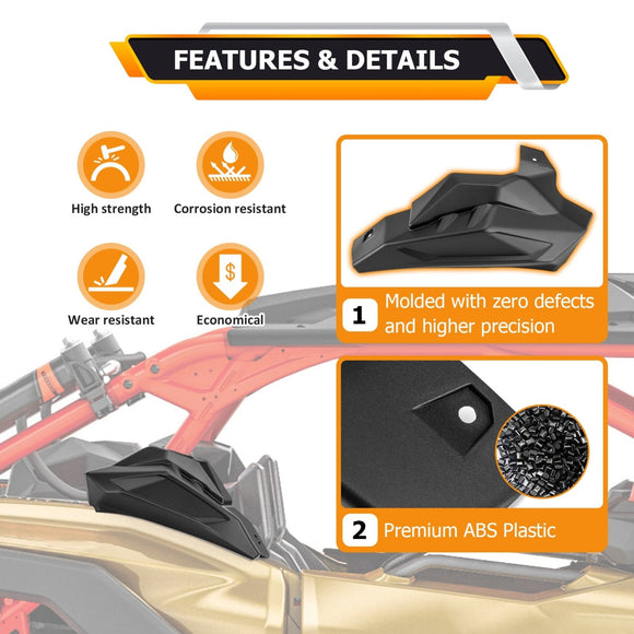 2017+ Can Am Maverick X3/X3 Max 2Pcs Premium ABS Plastic Rear Cage Trim (Replace #705010335, 705010336) - WeiSen - 80315002