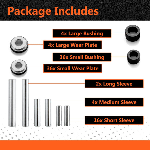 2018 - 2020 Ranger XP 1000 UTV Front & Rear A - Arm Bushing Kit Heavy Duty UHMW Bushings - WeiSen - 80405011