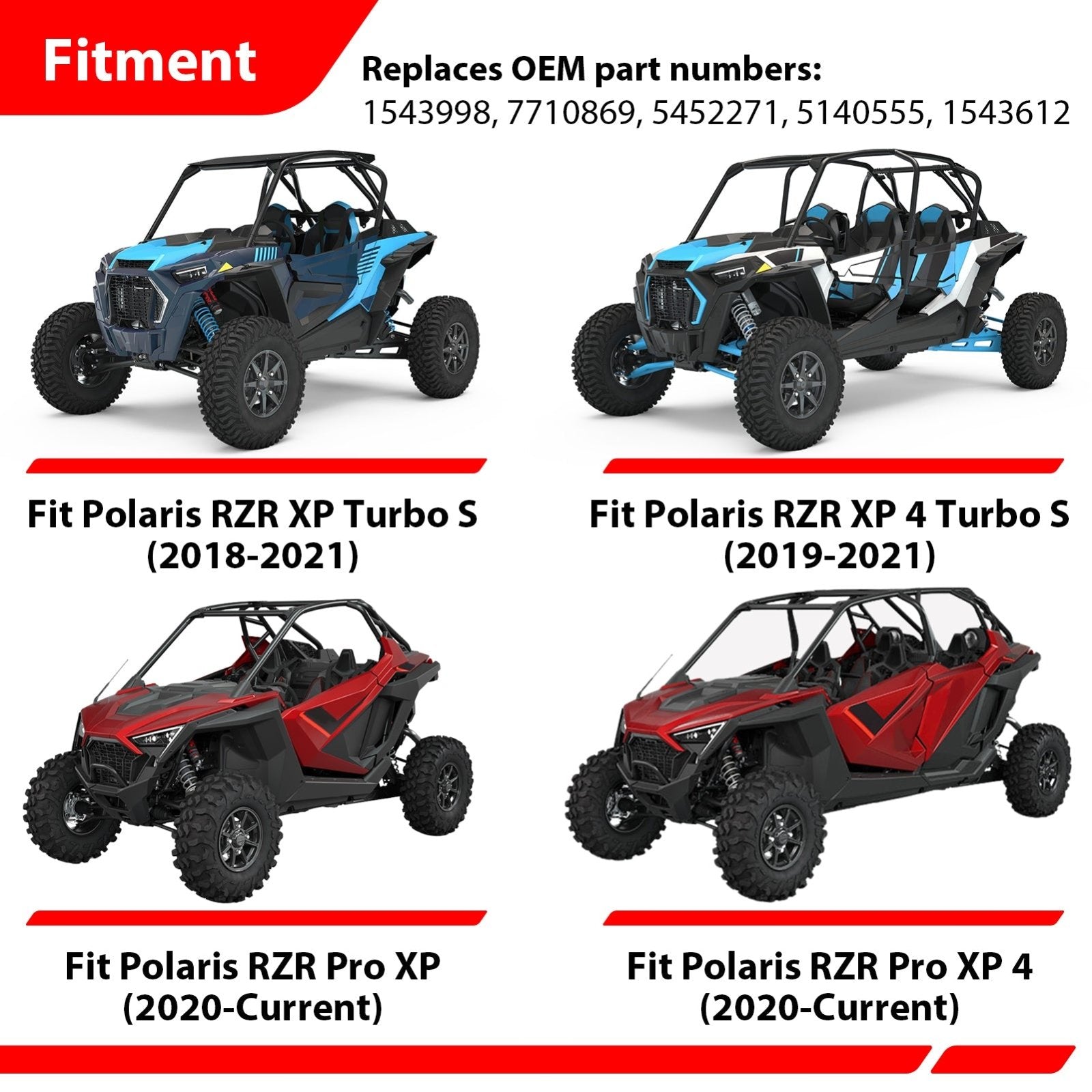 2018 - 2021 Polaris RZR XP Turbo S & 2020 - 2025 Polaris RZR PRO XP UTV A - Arm Bushing Kit - WeiSen - 80405010
