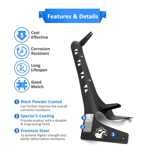 2018 - 2024 Jeep Wrangler JL/JLU Roof LED Light Bar Mount Bracket for 52" Light Bar & Cube Pod Light - WeiSen - 70101045