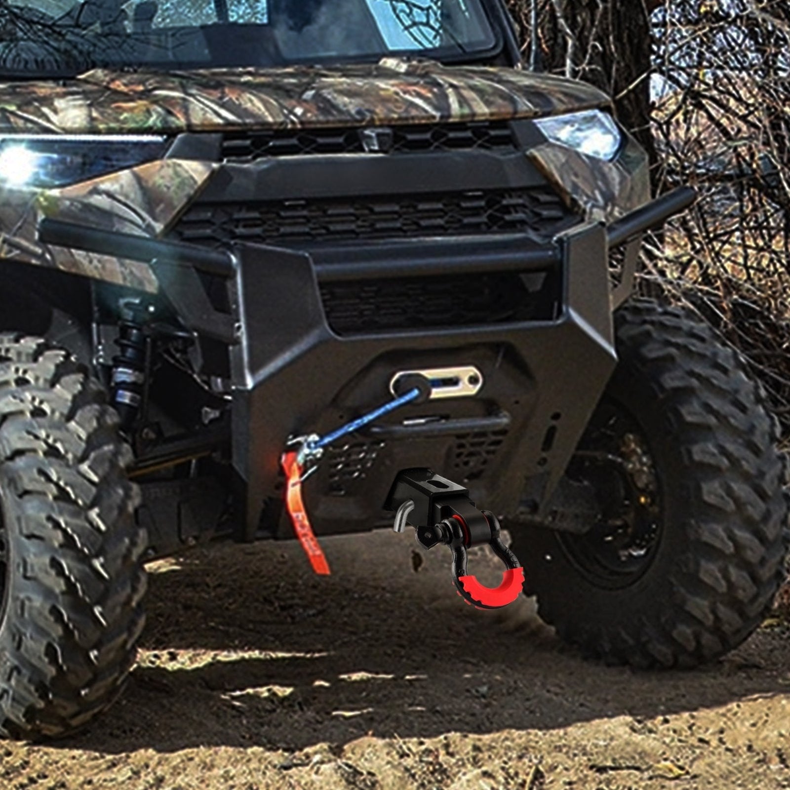 2018 - 2024 Polaris Ranger XP 1000 / Crew UTV Front Steel 2" Receiver Hitch & Shackle Hitch Receiver - Weisen