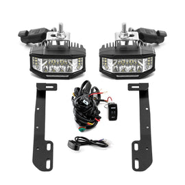 2018 - 2024 Subaru Crosstrek & 2017 - 2022 Impreza White&Amber Strobe 3.5 Inch LED Hood Hinge Ditch Light Pods w/ Wiring Harness Kit - WeiSen - 70104042+70201013