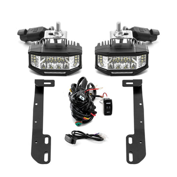 2018 - 2024 Subaru Crosstrek & 2017 - 2022 Impreza White&Amber Strobe 3.5 Inch LED Hood Hinge Ditch Light Pods w/ Wiring Harness Kit - WeiSen - 70104042+70201013