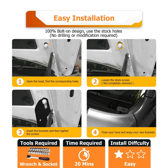 2018 - 2024 Subaru Crosstrek 2nd & 3rd Gen Hood Hinge 3" White & Amber Strobe LED Ditch Light Pod Kit - WeiSen - 70104042+70201007