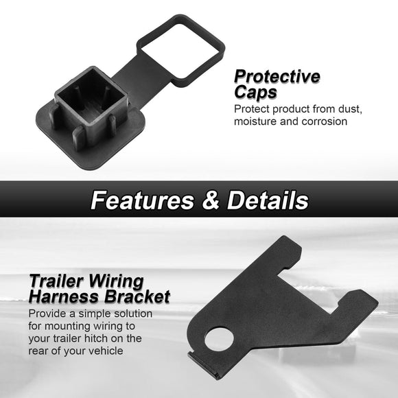 2018 - 2025 Jeep Wrangler JL/JLU Rear 2" Receiver Hitch with 4 - Pin Trailer Wiring Harness Kit - WeiSen - 70108001+70206001