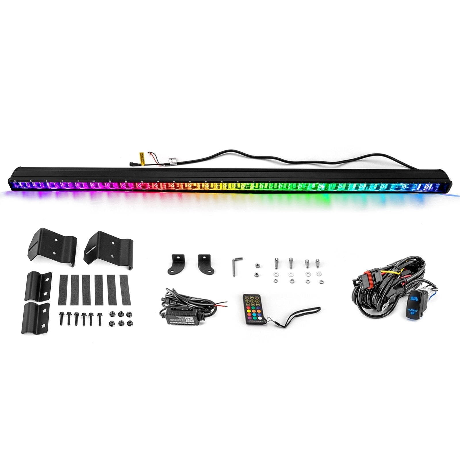 2018+ Polaris Ranger XP 1000 Off Road Roof Bolt - On Plug & Play 50" RGBW LED Light Bar Kit - Weisen